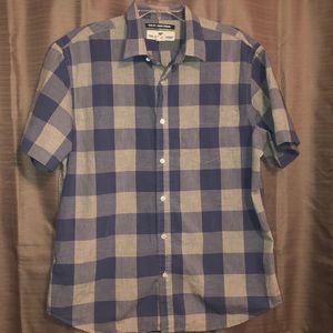 Men’s Short Sleeve Button Down Plaid Shirt